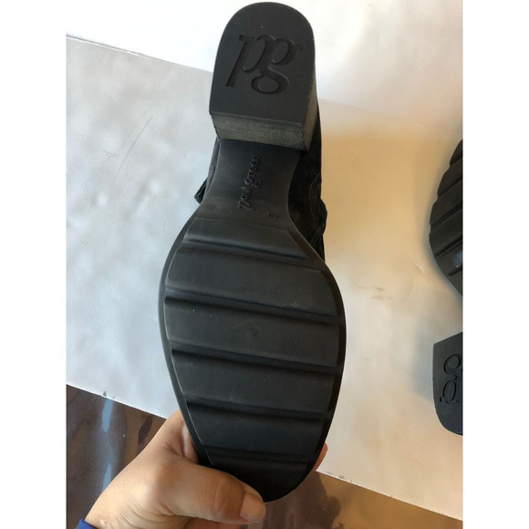 Paul Green Woman’s US 10 Black Suede Distressed Ankle Boots Side Zipper - Picture 5 of 13